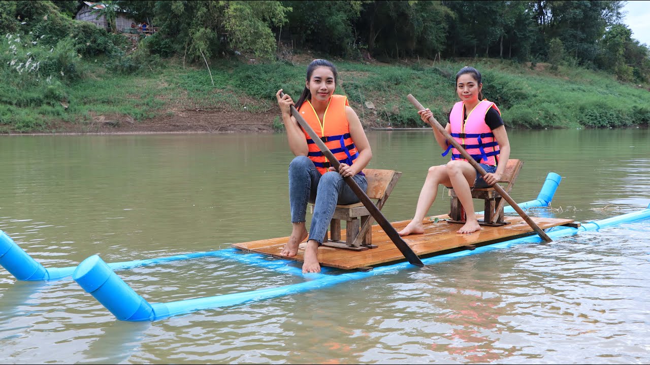 How to make PVC Boat with my sister - Creative idea PVC boat