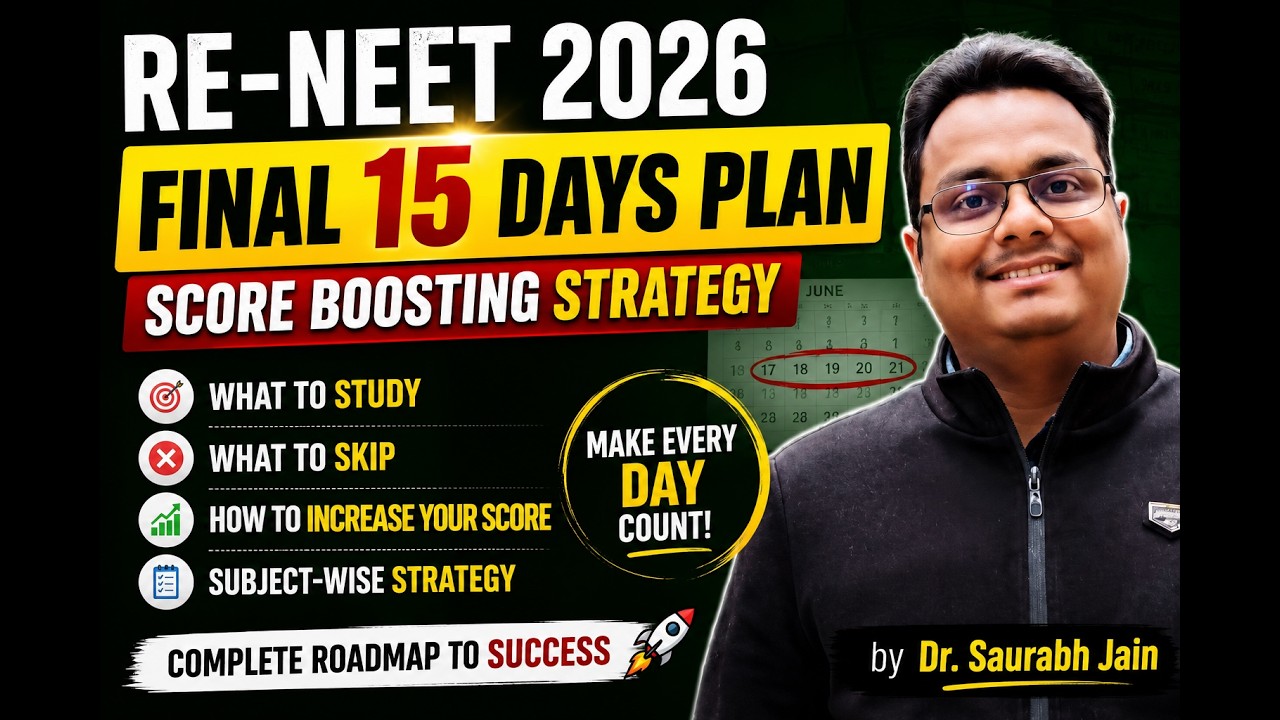 RE-NEET 2026: Final 15 Days Plan | Score Boosting Strategy by Dr. Saurabh Jain