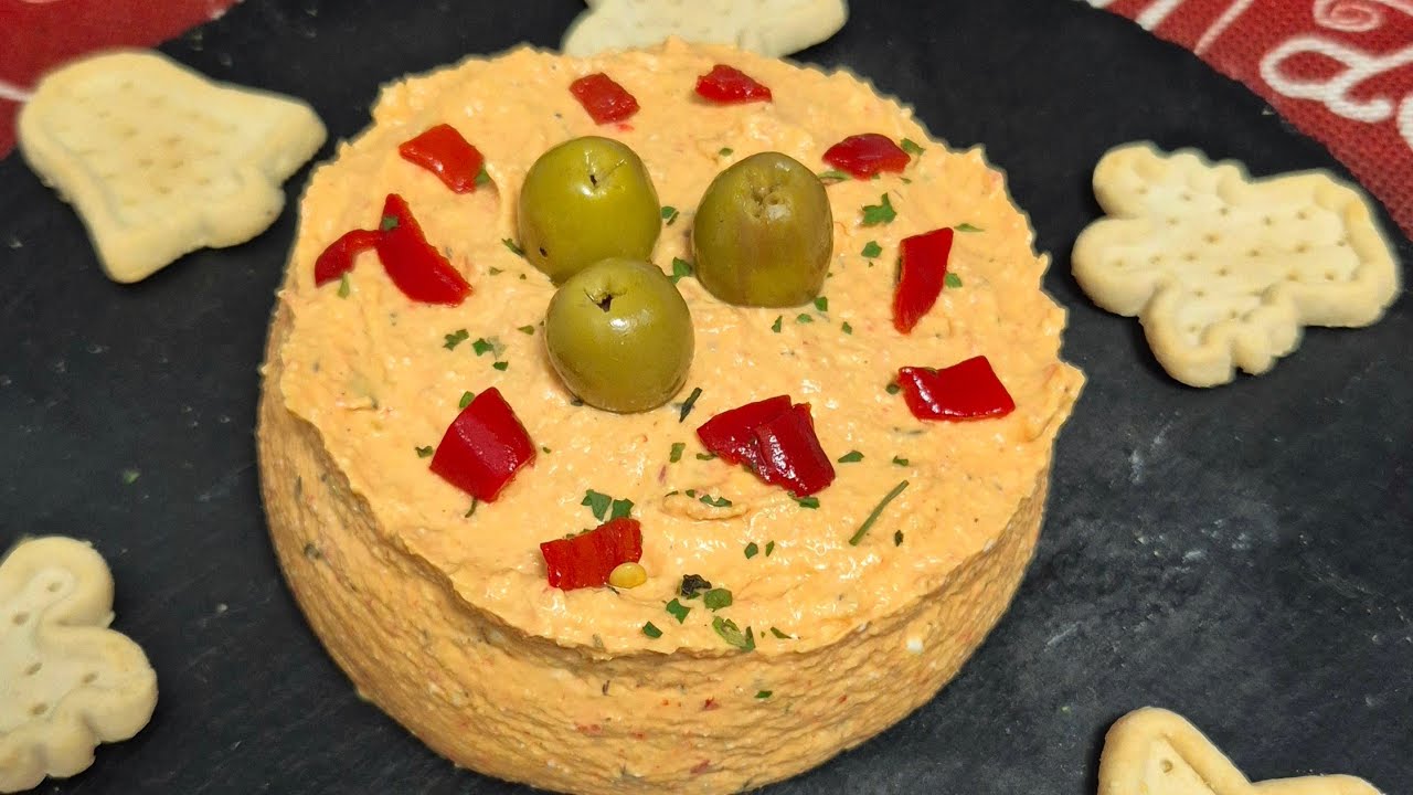 Dip de aceitunas y pimiento rojo