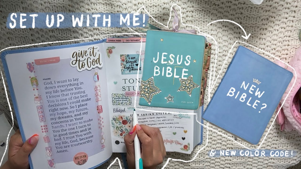 Setting up and decorating my NEW DAILY BIBLE! | process + sharing a new color code!