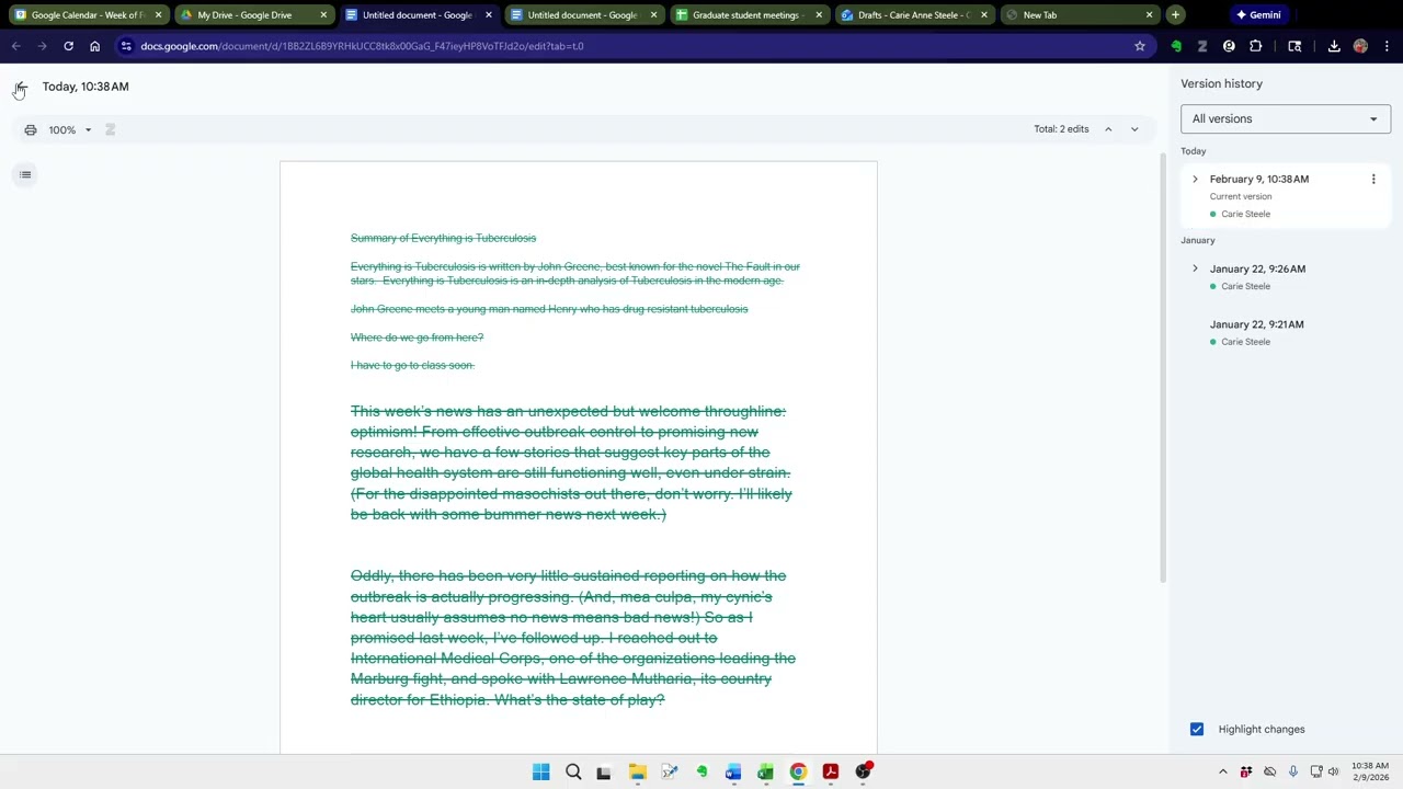 Using google docs to verify originality