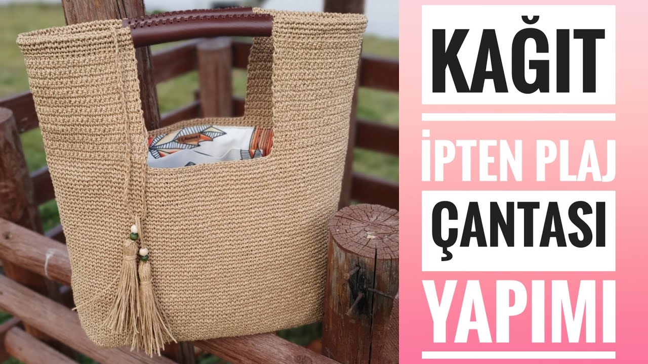 Kağıt İpten Hasır Görünümlü Plaj Çantası Yapımı Part-1