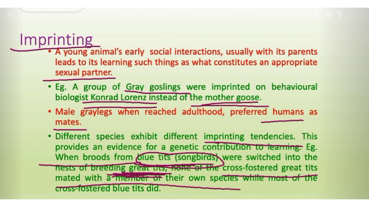 #concepts of imprinting,  B.sc III paper I