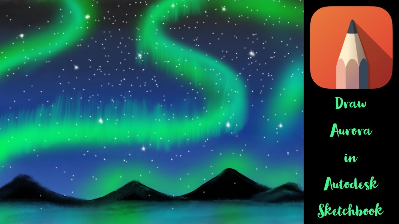 Draw Aurora in iPad using Autodesk Sketchbook.. #Aurora #Autodesksketchbook