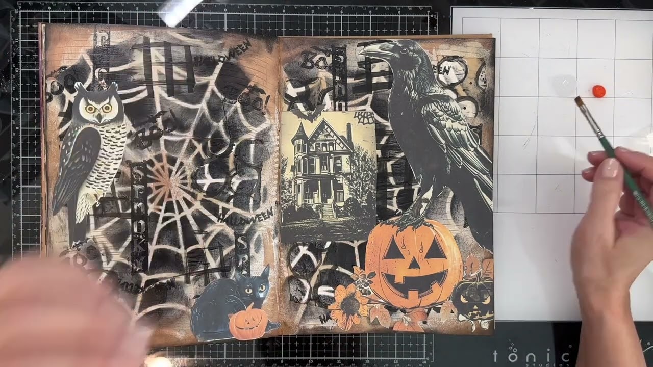 This is Halloween Art Journal Spread