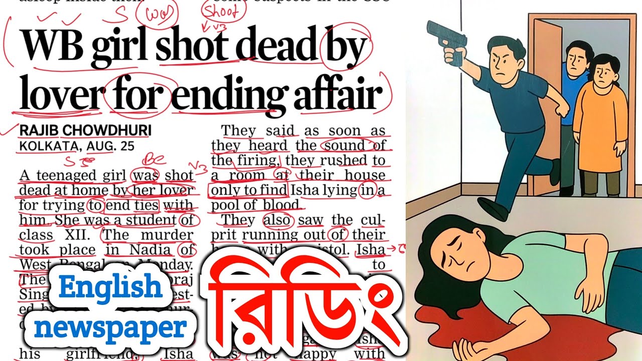 English newspaper reading and Bengali translation.