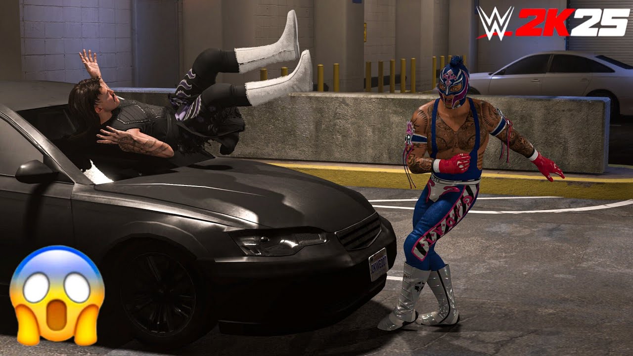 WWE 2K25 - Рей Мистерио побеждает Доминика Мистерио в закулисной драке | Геймплей