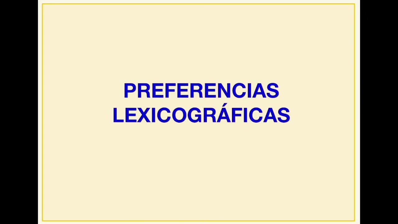 Preferencias lexicográficas