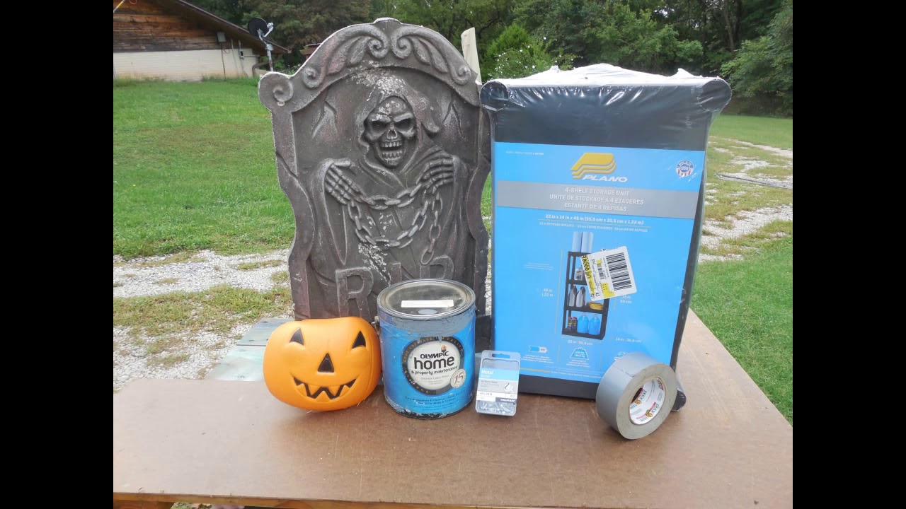 How to Make a Cheap Tombstone Prop to Hide A Video Projector