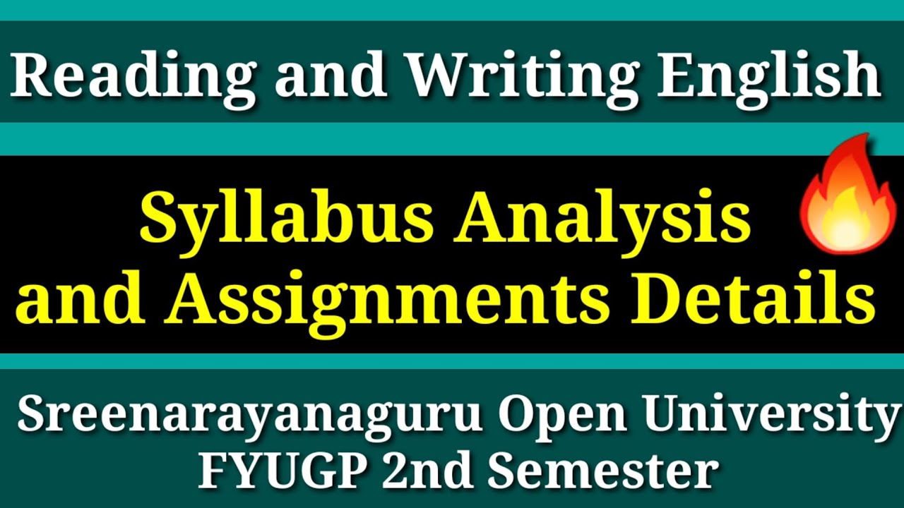 Reading and Writing English|Syllabus and Assignment Analysis| SGOU FYUGP 2nd Semester