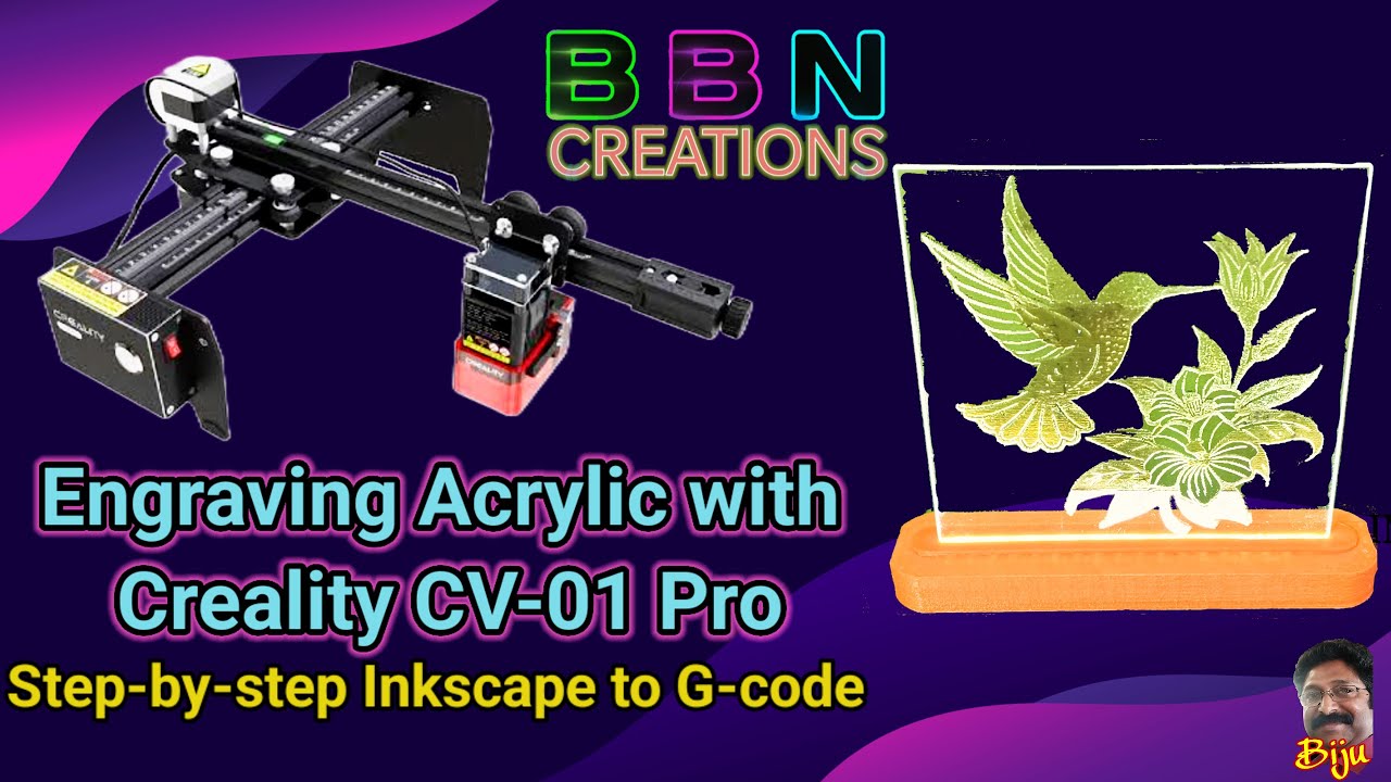 Engraving Clear Acrylic with Creality CV-01 Pro #laserengraving #CrealityCV01Pro