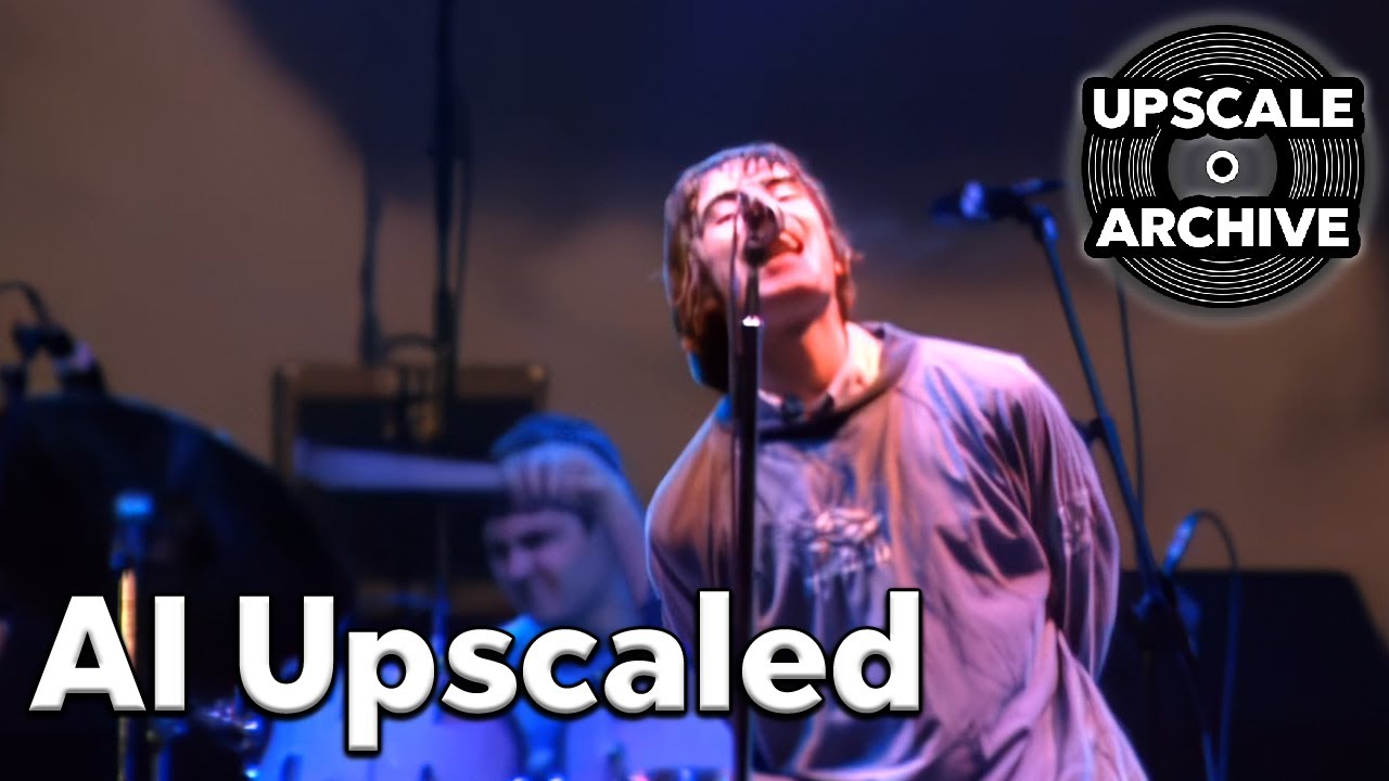 Oasis - Live Forever (Maine Road, 1996) 1080p50fps AI Upscale Example