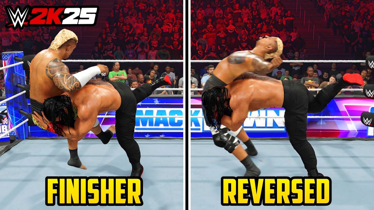 40 лучших вариантов обратного финишера в WWE 2K25