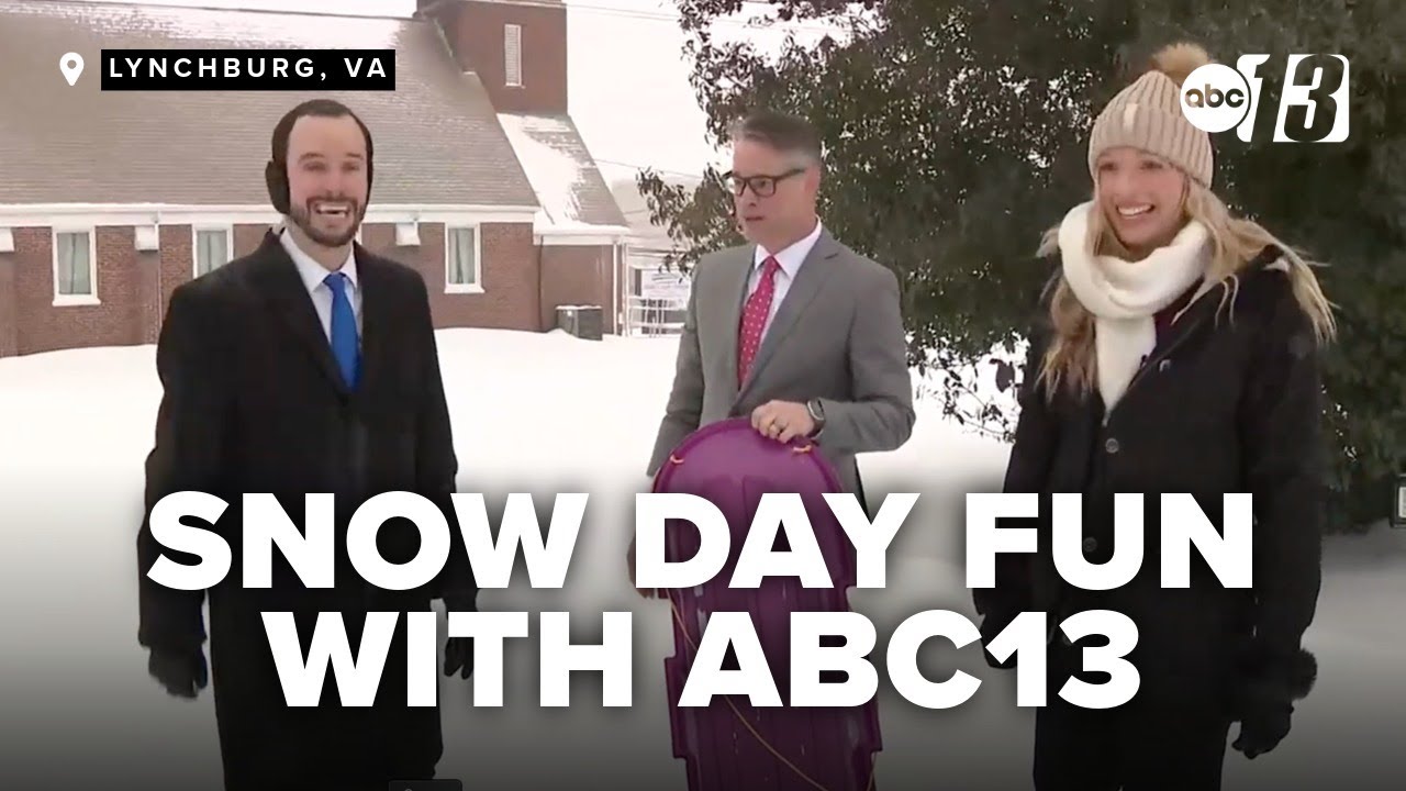 News anchors go sledding during winter storm
