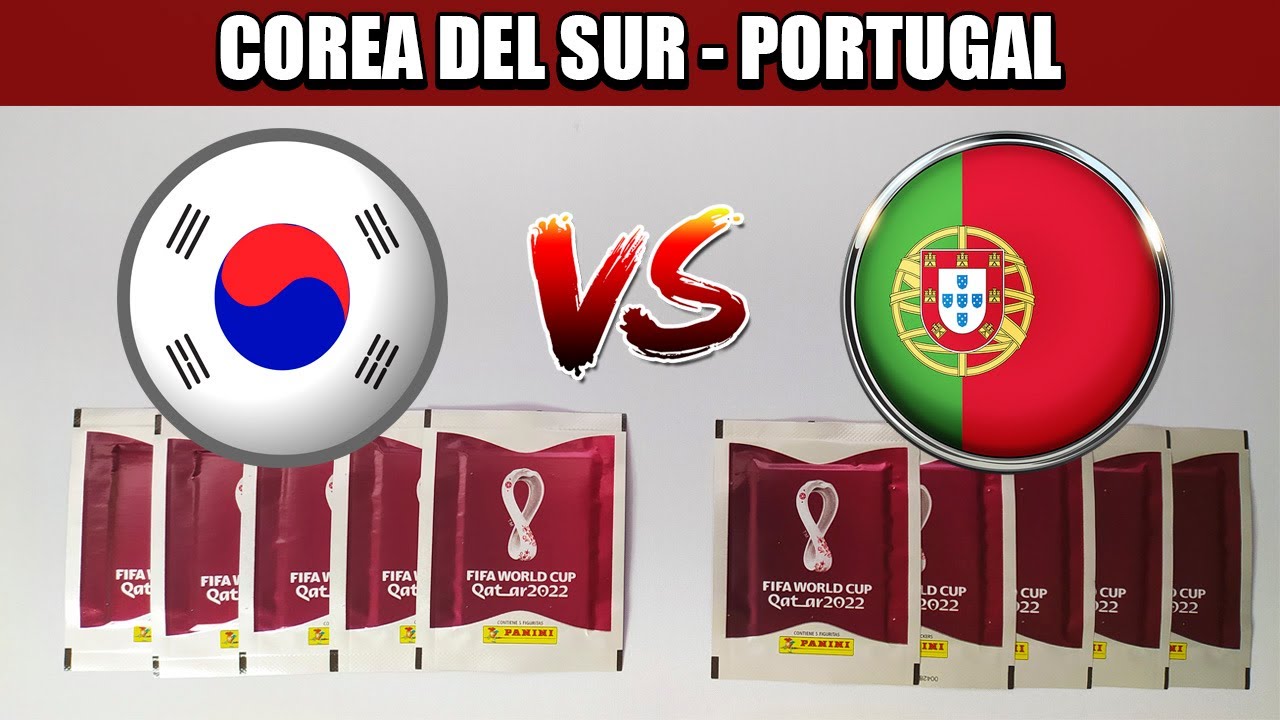 Simulacion de partido COREA DEL SUR - PORTUGAL | Album MUNDIAL QATAR 2022 INTERNACIONAL Panini