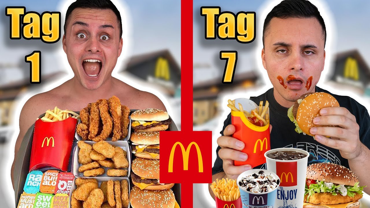 EINE WOCHE nur MCDONALDS ESSEN 🍔🍟 *überraschendes Ergebnis* I Selbstexperiment