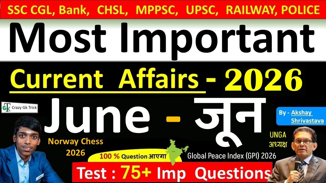 Current Affairs - June 2026 | Imp current affairs 2026 | Monthly Current Affairs  | By Akshay sir
