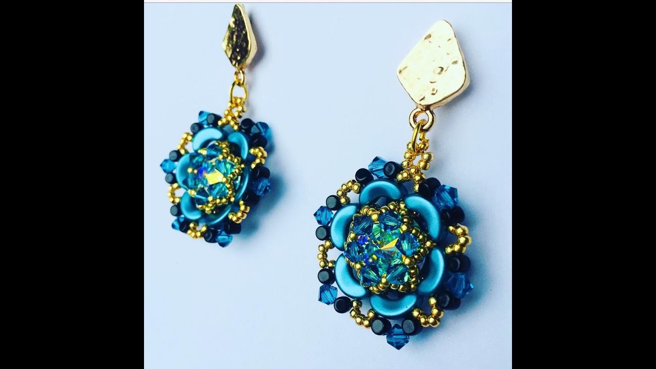 Tutorial Orecchini con perline Lady Mary con Arcos e Minos - free pattern earrings