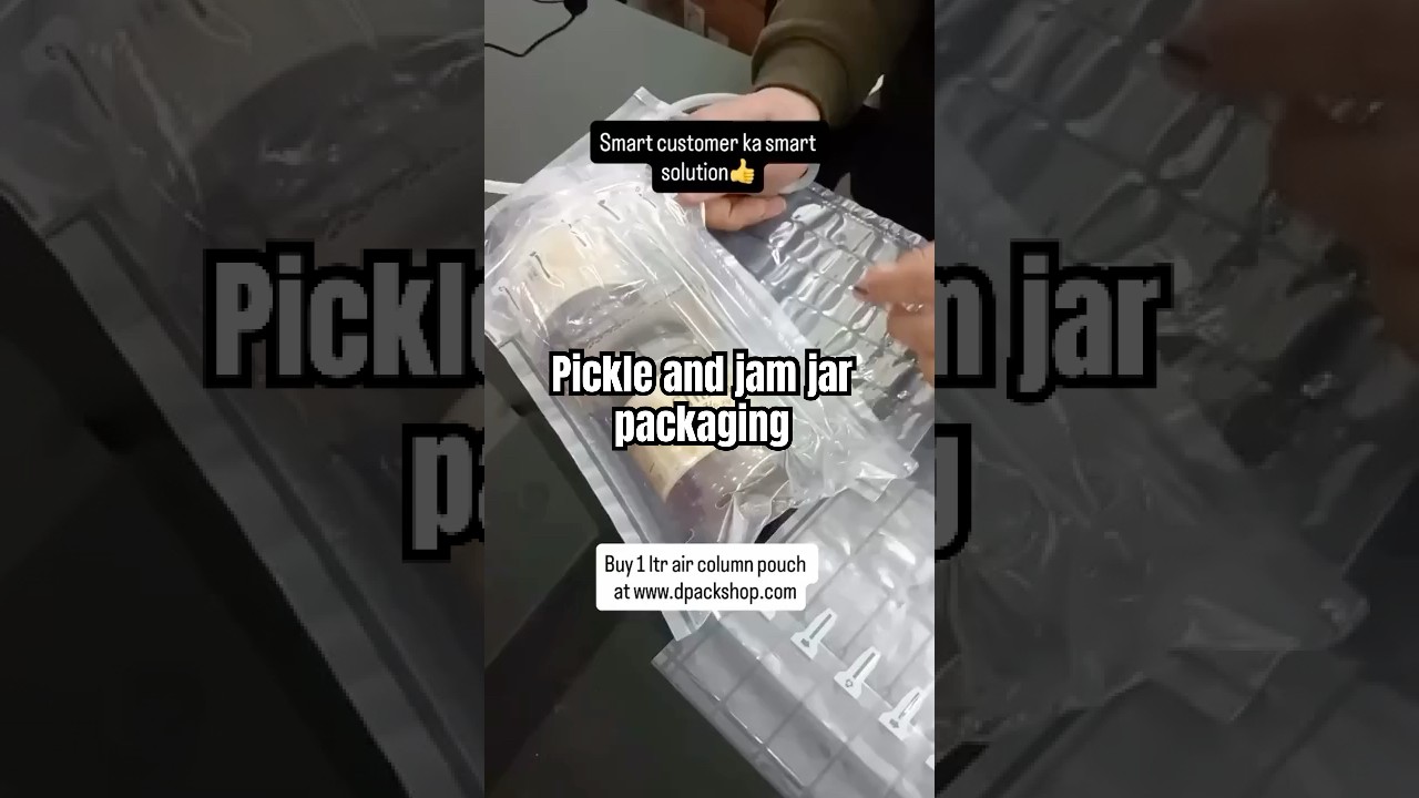 Glass jar safety packaging using air column pouch. Contact 7669988825 or buy at www.dpackshop.com