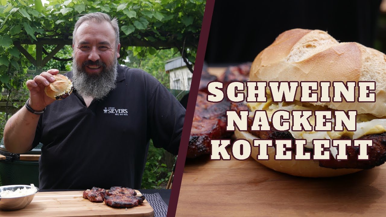 SCHWEINENACKENKOTELETT - Mariniert mit Krautsalat im Br&ouml;tchen