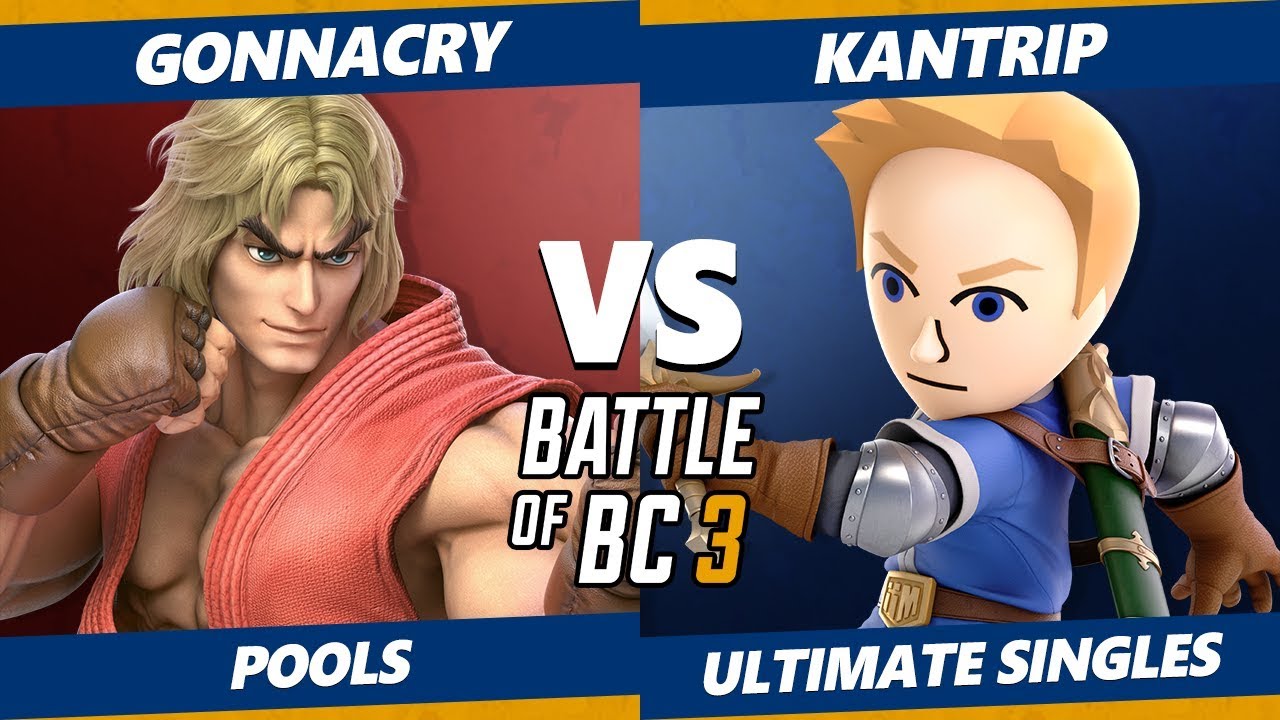 Smash Ultimate Tournament - Gonna Cry (Ken) Vs. Kantrip (Mii Swordfighter) BoBC3 SSBU Pools