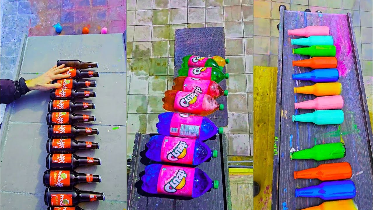 🍾Breaking Glass Bottle and Balloon Drops -25 | ⚠️Crushing crunchy and soft thongs.