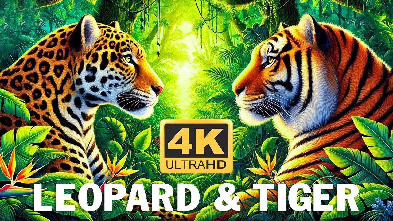 Tiger And Leopard - 4k Video Dolby Vision With Beautiful Calming Music