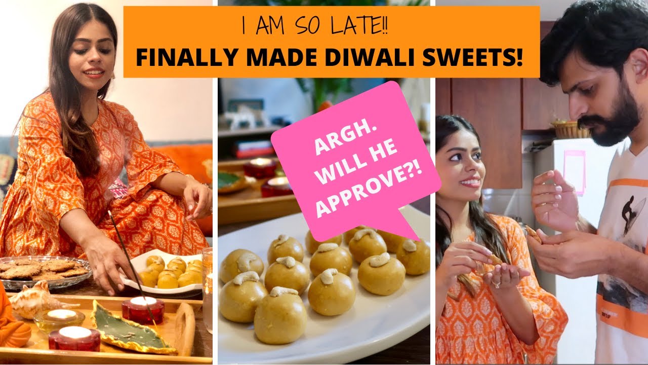VLOG - MAKING DIWALI SWEETS AT HOME ✨ Tried recipes for the first time!! WILL HE APPROVE?! 🥺🙌🏻