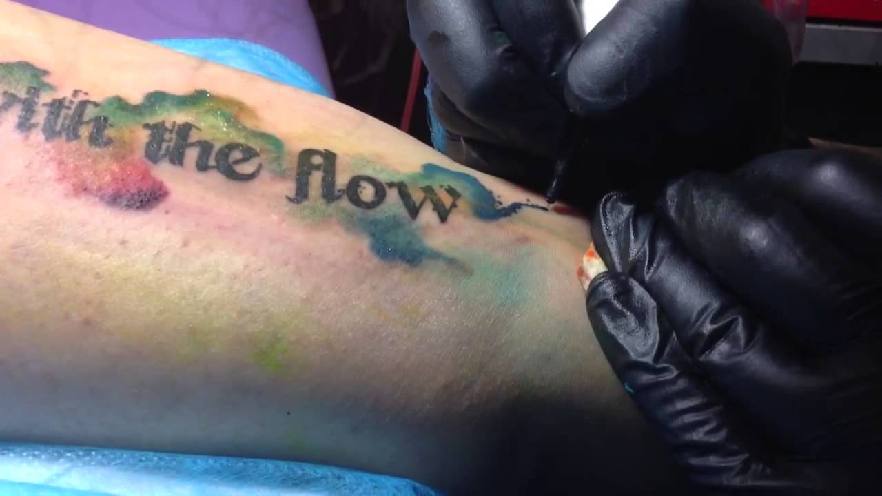 彫國刺青 altar tattoo 水彩跡加英文 fonts & watercolor background
