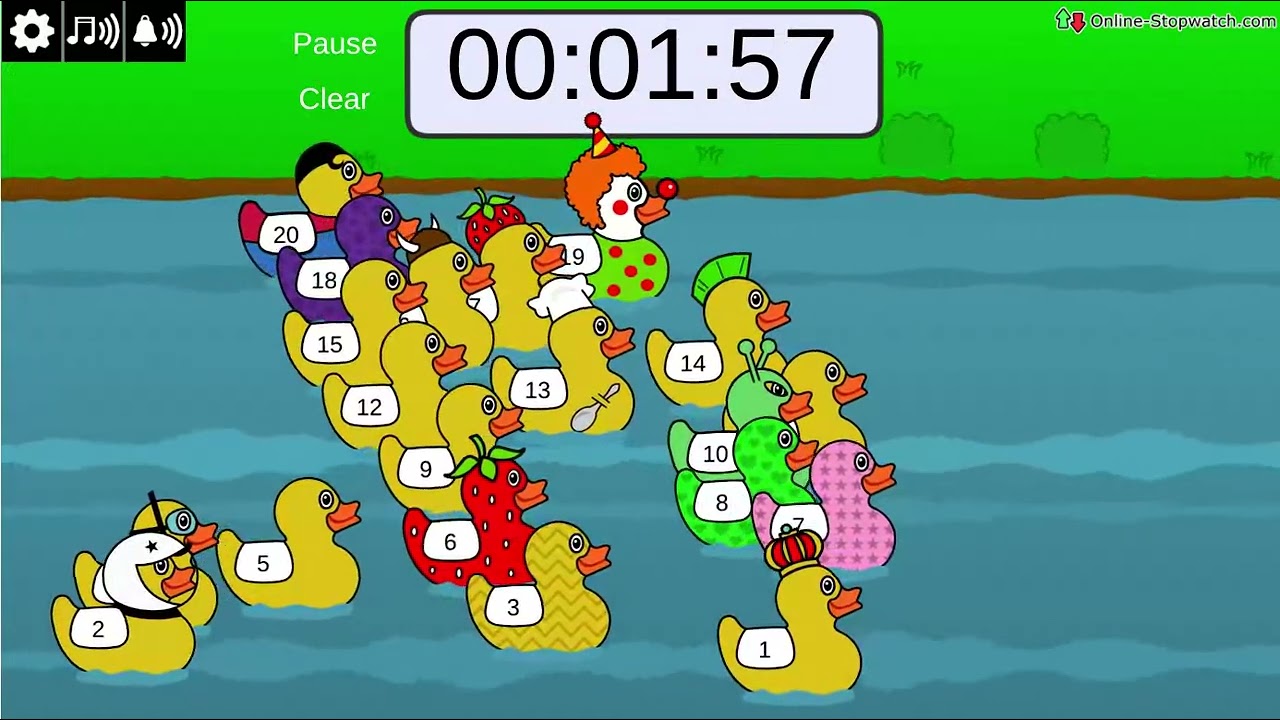 20 Duck Race & Timer - 3 Minute Countdown!