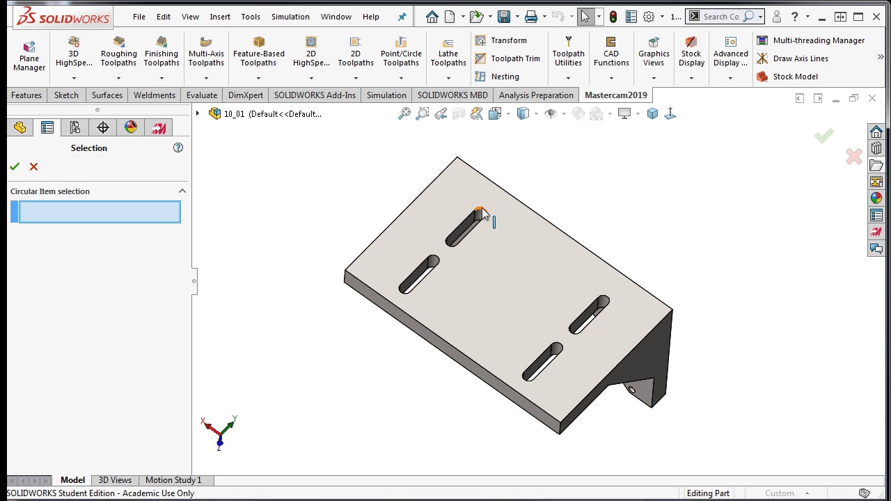 62 - Mastercam for SolidWorks - Slot Milling