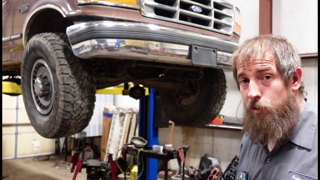 HOLY CATS! David lost the bench today. 92 F250 E4OD transmission removal!!
