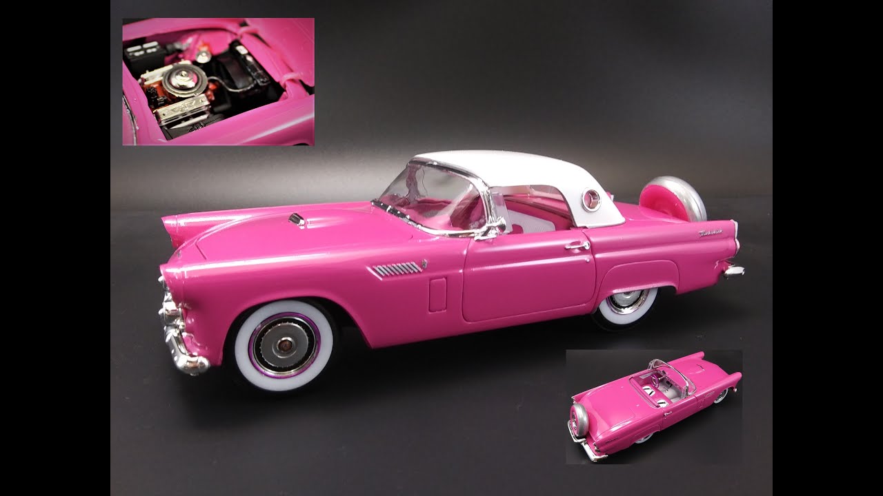 1956 Ford Thunderbird V8 1/24 Scale Model Kit How to Glass Decals Painting Black Wash Revell 4518