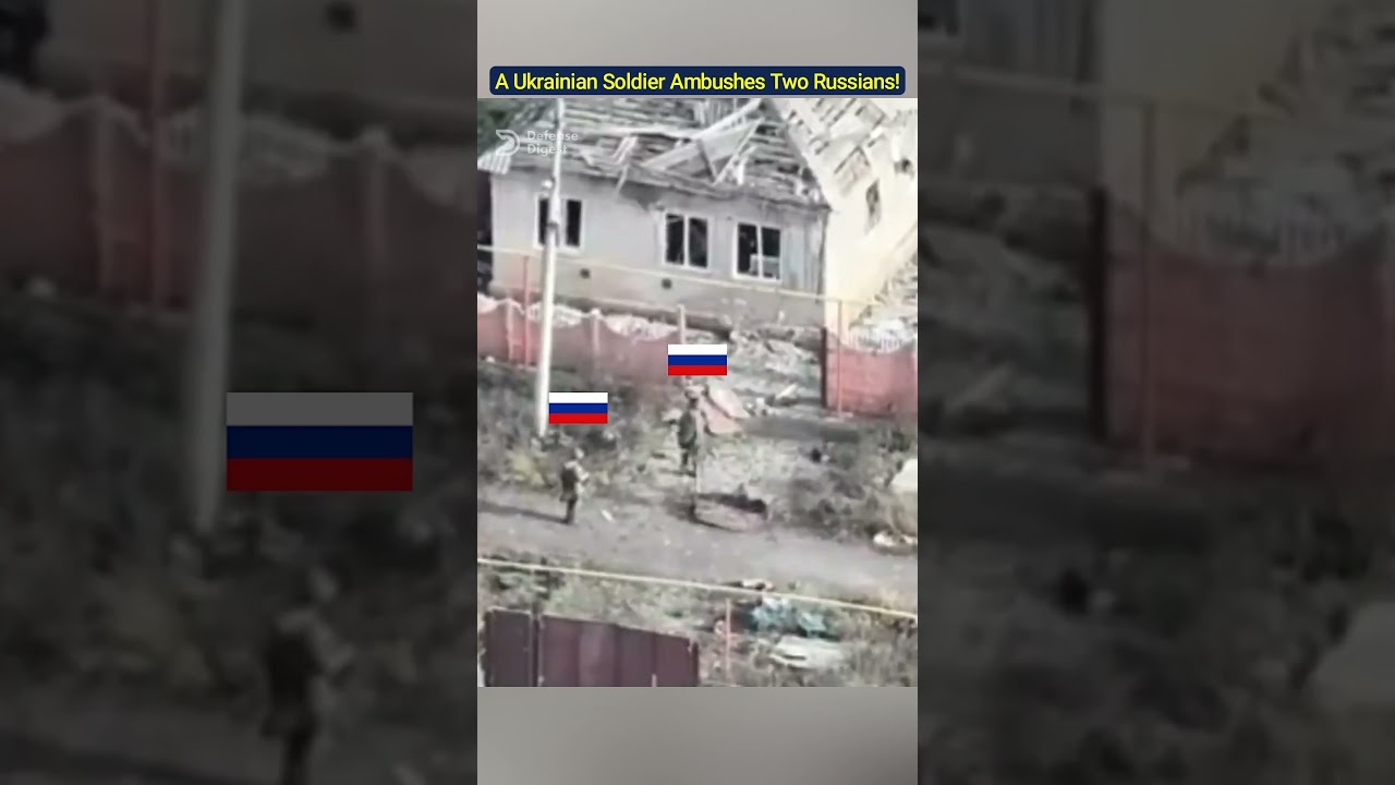 Идеальная засада: украинский боец ​​устраняет двух россиян!