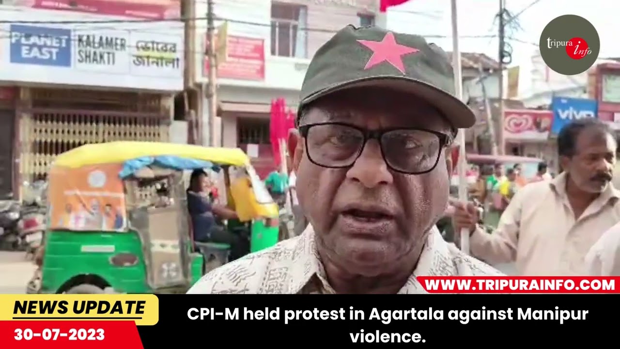 CPI-M held protest in Agartala against Manipur violence.