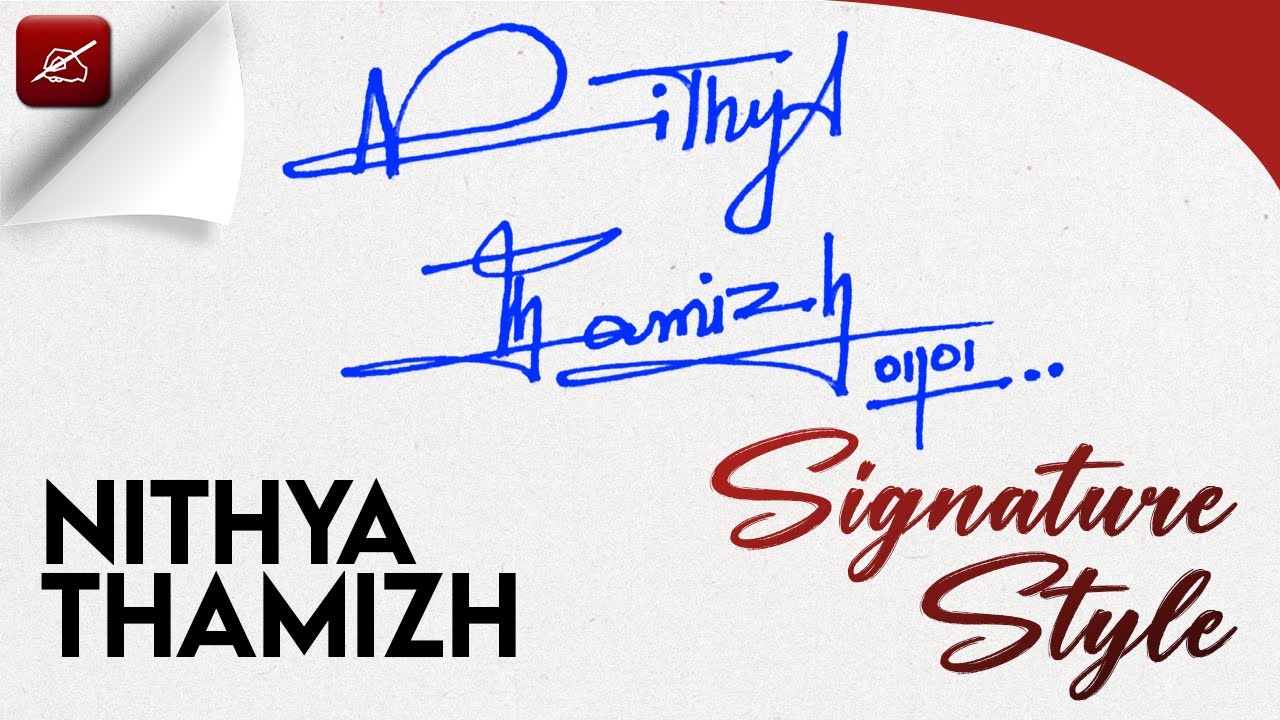 ✔️ Nithya Thamizh Name Signature Design - N Signature Style - How to Signature Your Name