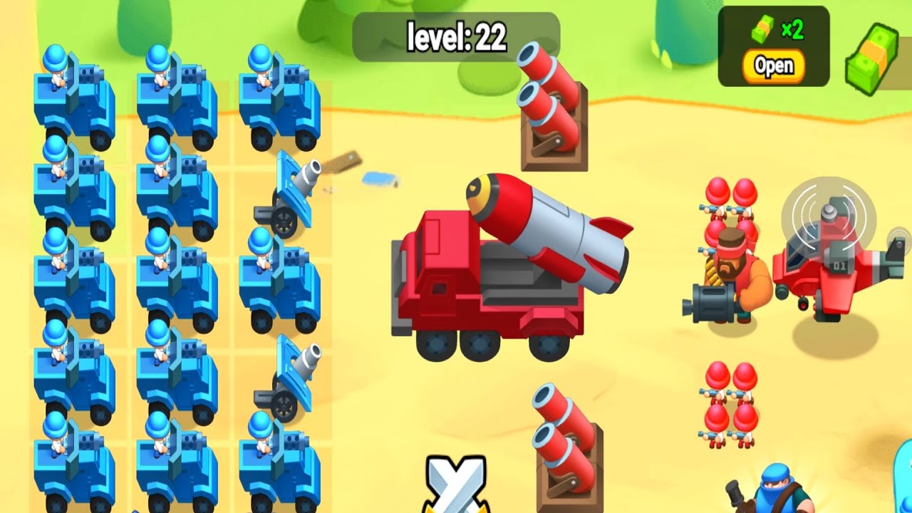 Merge Army World War _ Epic Tank Merge Master Battle, Red Army's vs Blue Armys