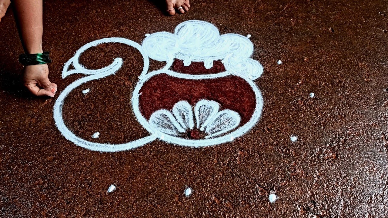 Pongal paanai kolam designs|5*3 Sankaranti chukalamuggulu|bhogi kundalu muggulu| super rangoli