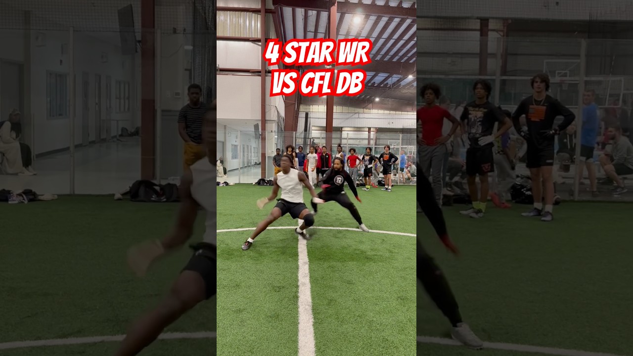 4 star WR vs CFL veteran DB!!! #football #nfl #cfl #espn #collegefootball