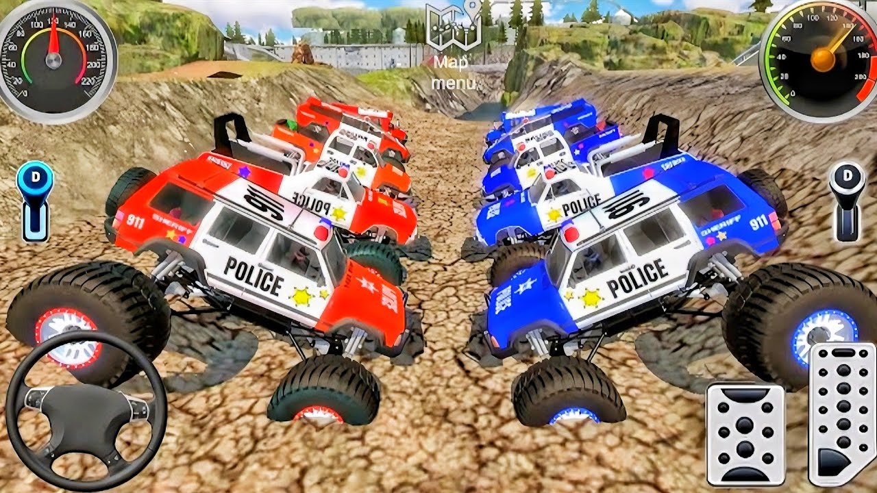 Juegos De Carros - Police Monster Truck Impossible Driver#4- Car Extreme Stunts Android Gameplay