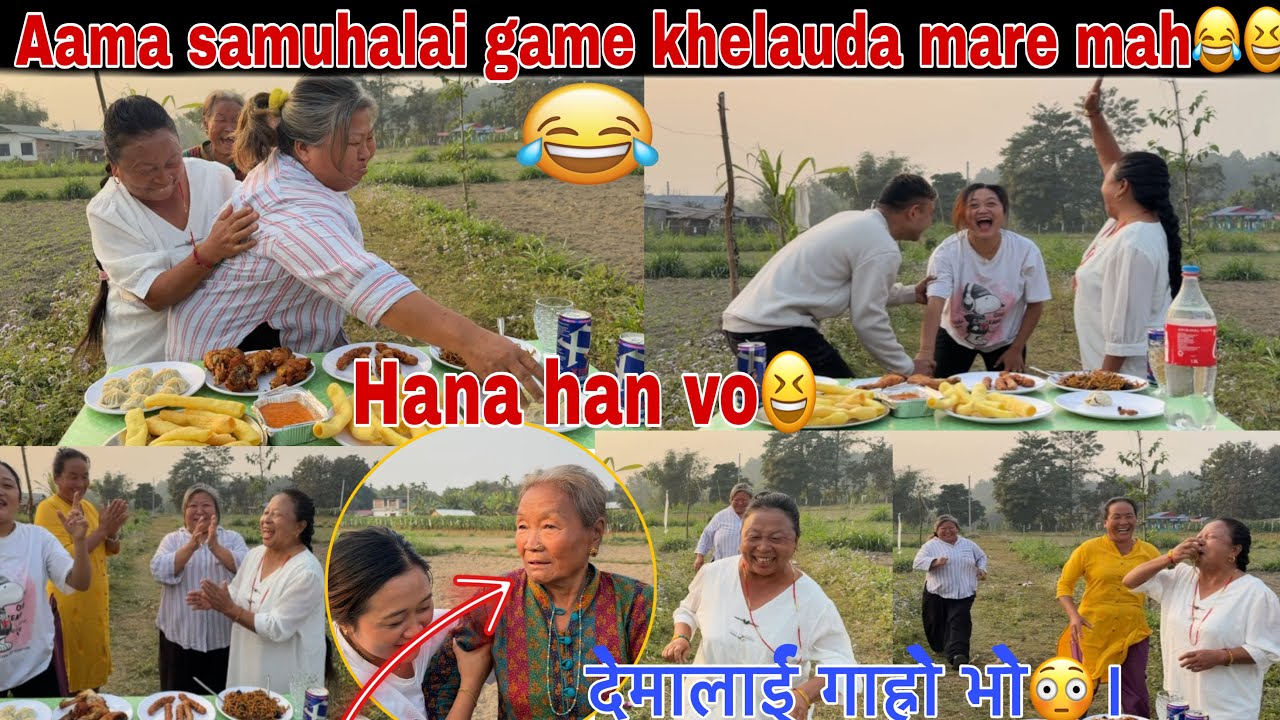 PART-2 EATING RUNNING 🏃 GAME 🤣  ||MOM GANG SANGA RAMAILO VAYO😆🤣