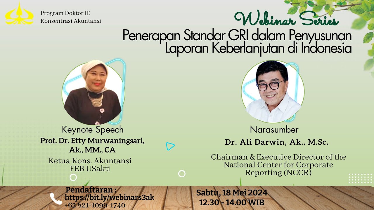 Webinar Series “ Penerapan Standar GRI dalam Penyusunan Laporan Keberlanjutan di Indonesia ”