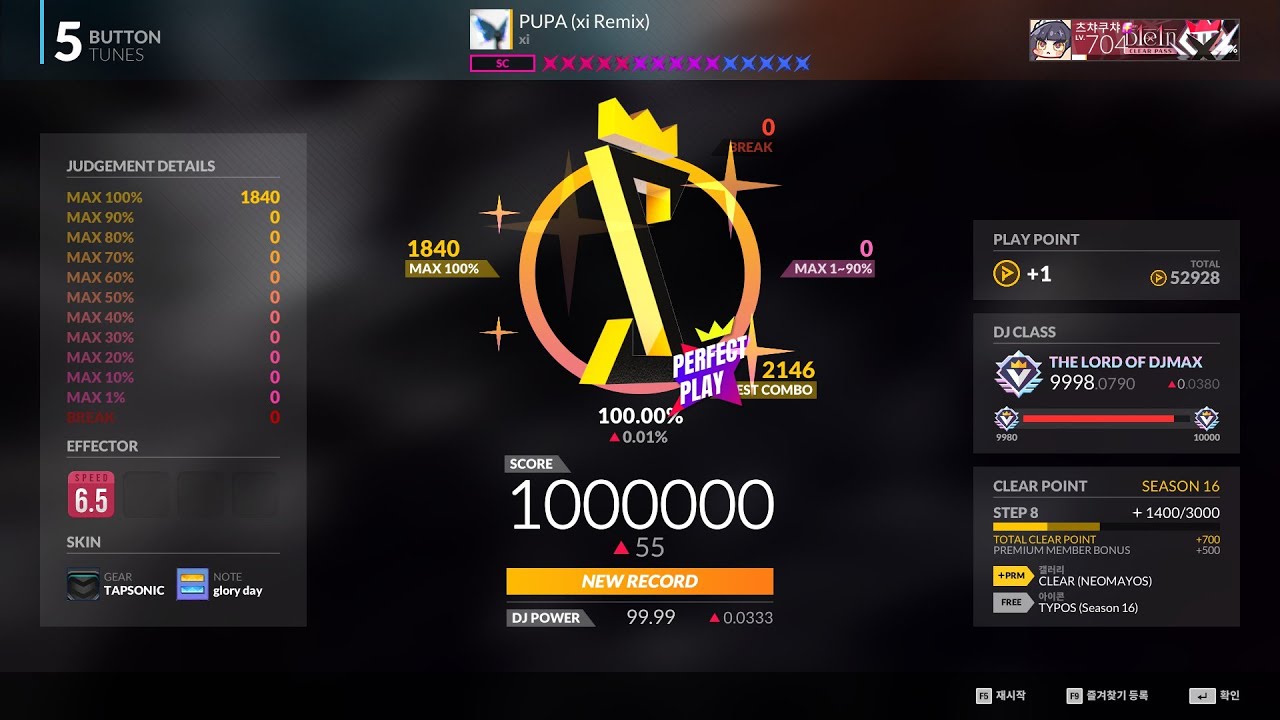 DJMAX RESPECT V PUPA (xi Remix) 5B SC PERFECT