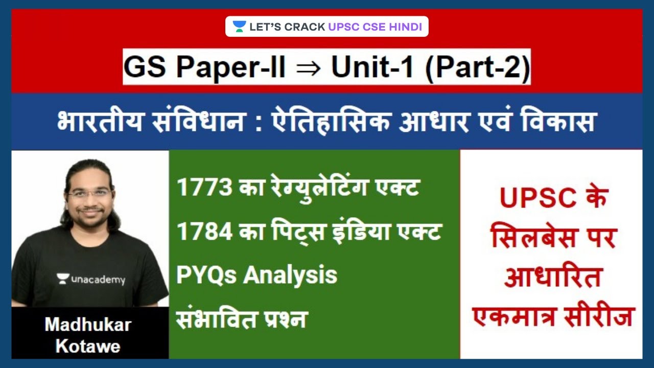 Indian Constitution | Historical Foundation | GS Paper 2 | Unit 1 | Part 2 | UPSC CSE/IAS 2021/22/23