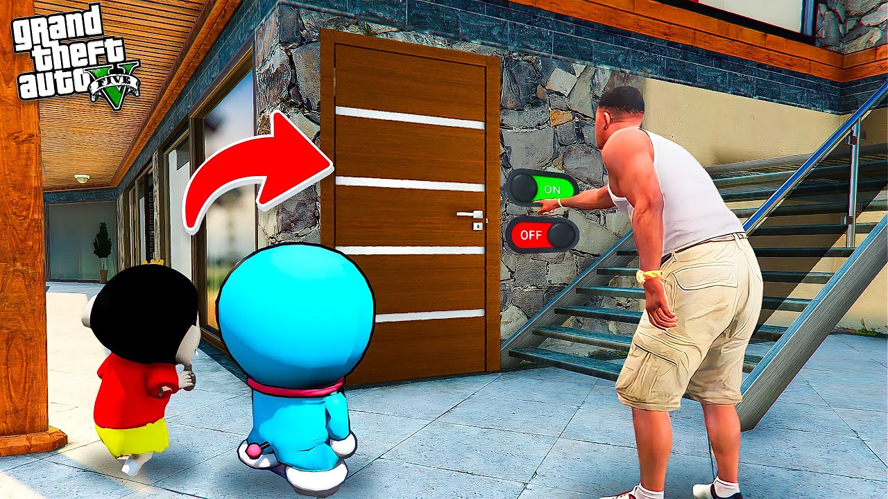 GTA V : Shinchan Franklin Doraemon Find Secret Door in Shinchan House GTA