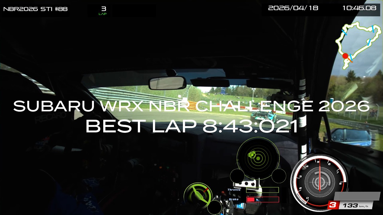 【ニュルブルクリンク】STI NBR CHALLENGE 2026 井口卓人選手 ベストラップ8:43:021