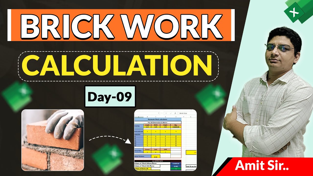 Brick Work Calculation in Excel | How to Calculate Quantity of Brick in Excel