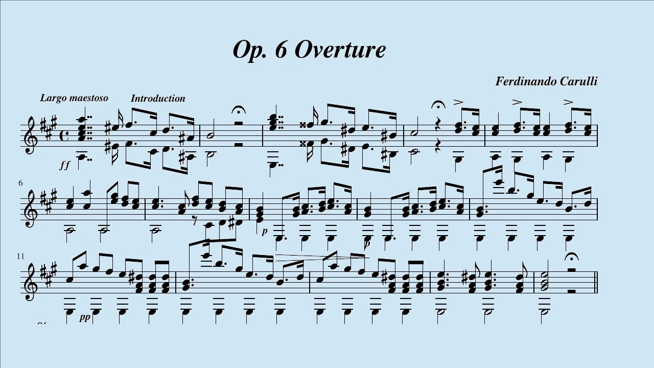Ferdinando Carulli Op.6 No. 1 Overture