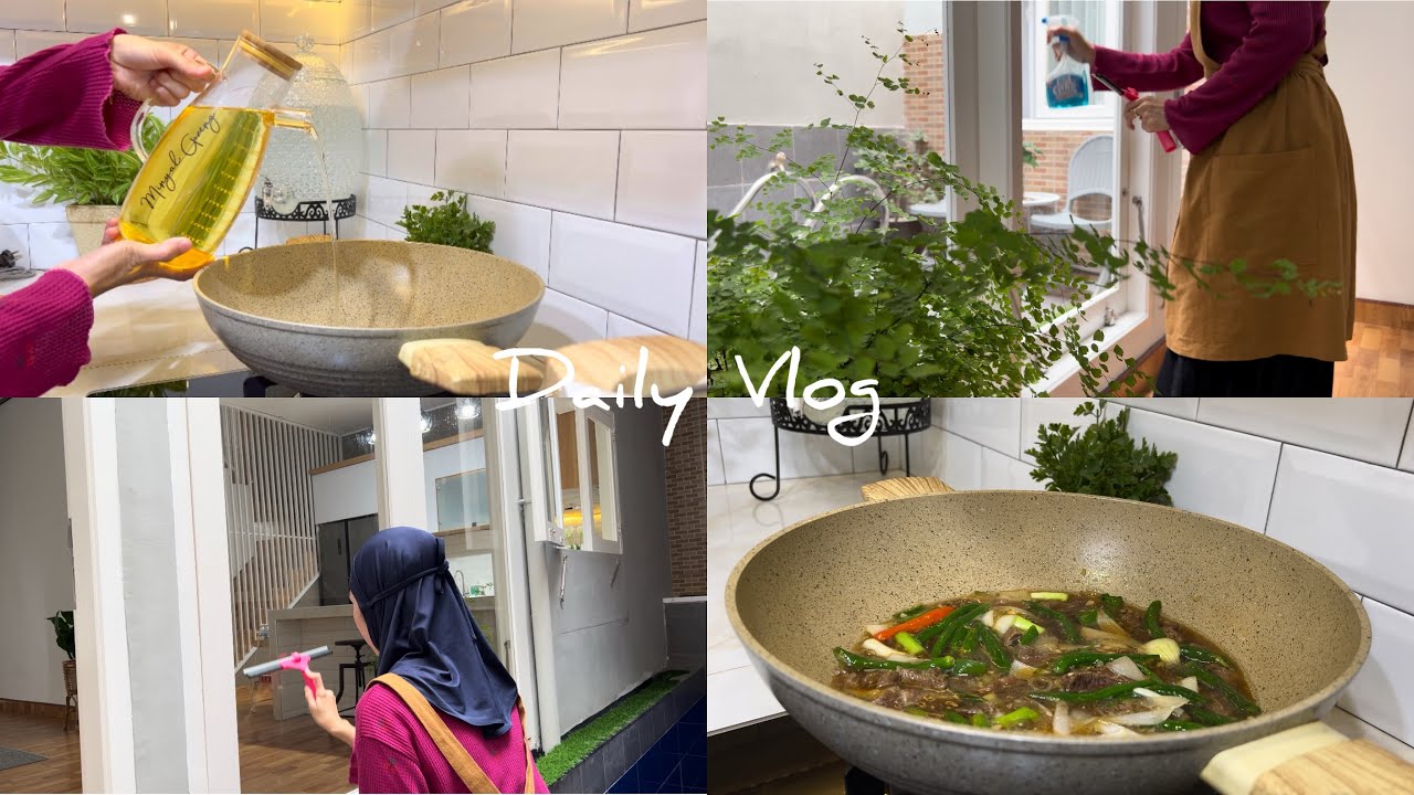 Daily Vlog || Bersih bersih rumah minimalis || masak daging qurban simpel 🌱🏡