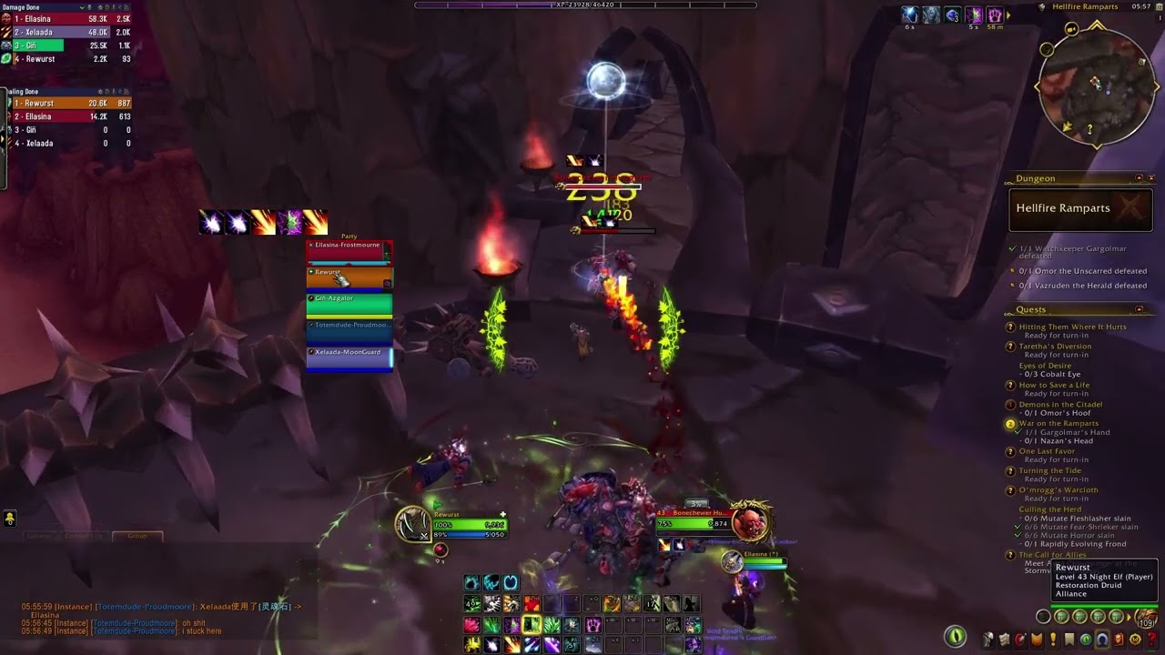 Hellfire Ramparts - Resto Druid lvls 43-44